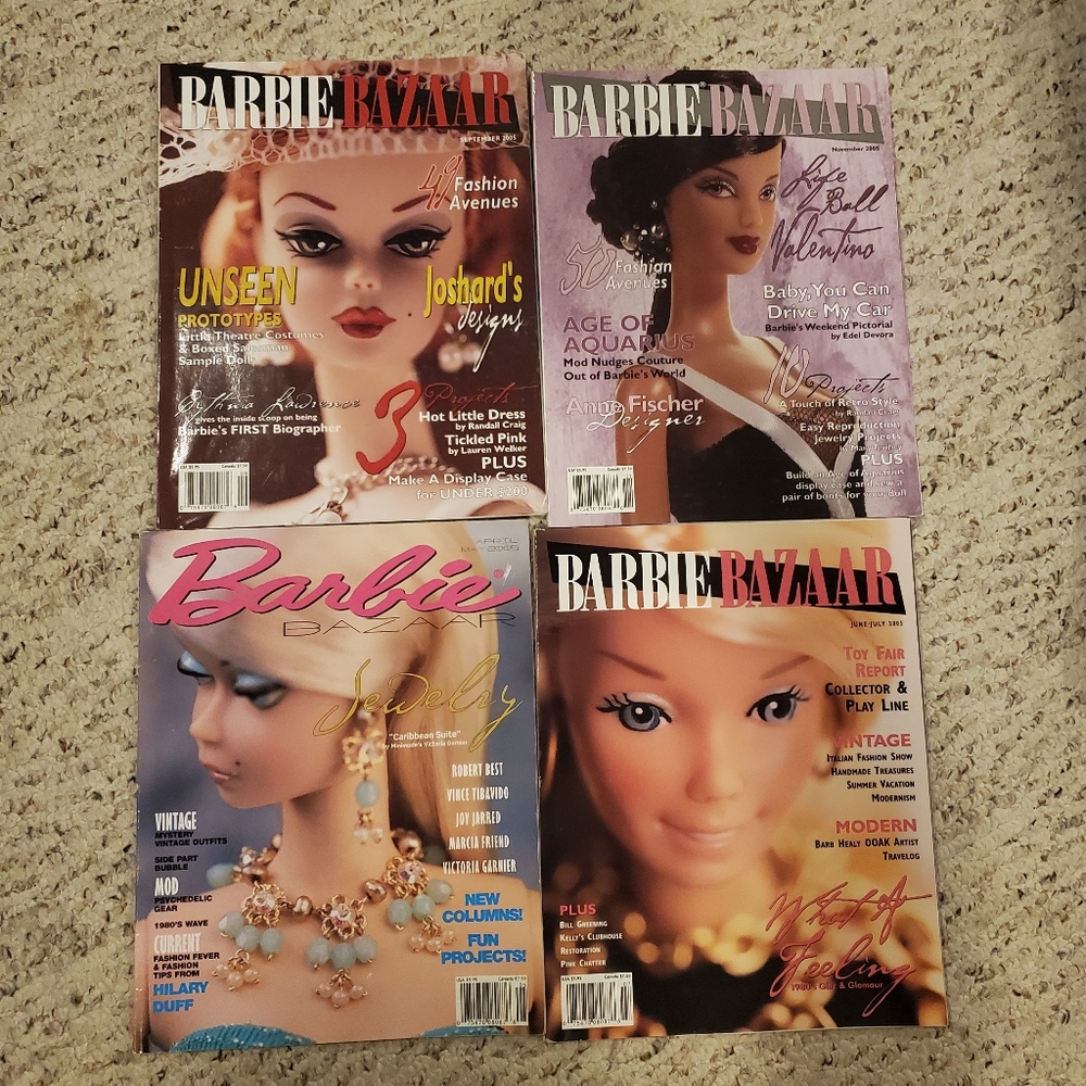 4 Barbie Bazaar Collector Magazines 2006- April/May June/July September November